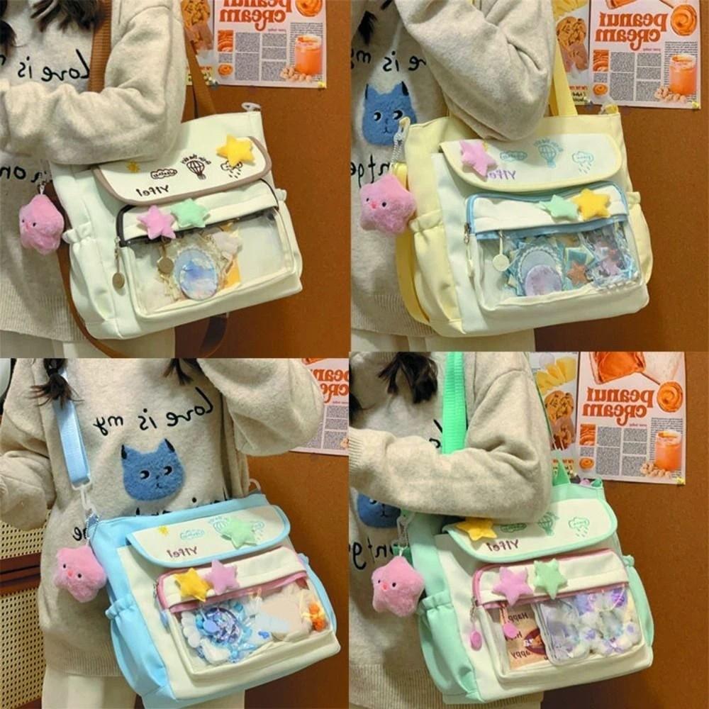 Sweet Student Crossbody Bag Large Capacity Y2K Anime Display Bag Cartoon Shoulder Ita Bag School