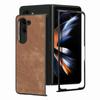 For Samsung Galaxy Z Fold6 5G Case Retro PU Leather Coated PC Folding Phone Cover