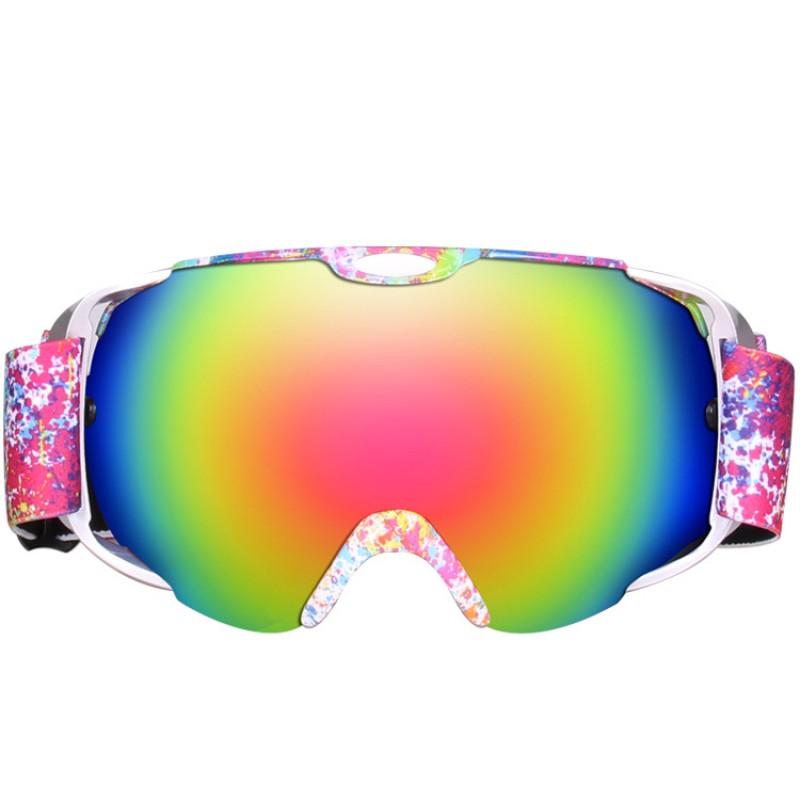 Spherical Double-Layer Ski Goggles Adults Anti-Fog Windproof UV Protection Snow Sports Eyewear Half-Frame