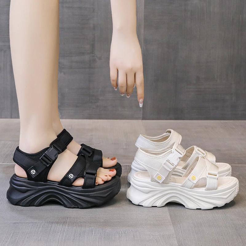 Fashionable Sports And Leisure Increased Thick-Soled Roman Sandals For Women Summer New Comfortable Beach Shoes