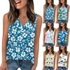 V Neck Tank Top Women Print Tank Tee Casual Loose Fit Sleeveless Shirt