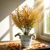 6 шт. Искусственные осенние цветы Устойчивые к УФ-лучам Искусственные растения Наружное украшение Реалистичные пучки искусственных цветов для Дня благодарения Веранда Оконный ящик Кашпо