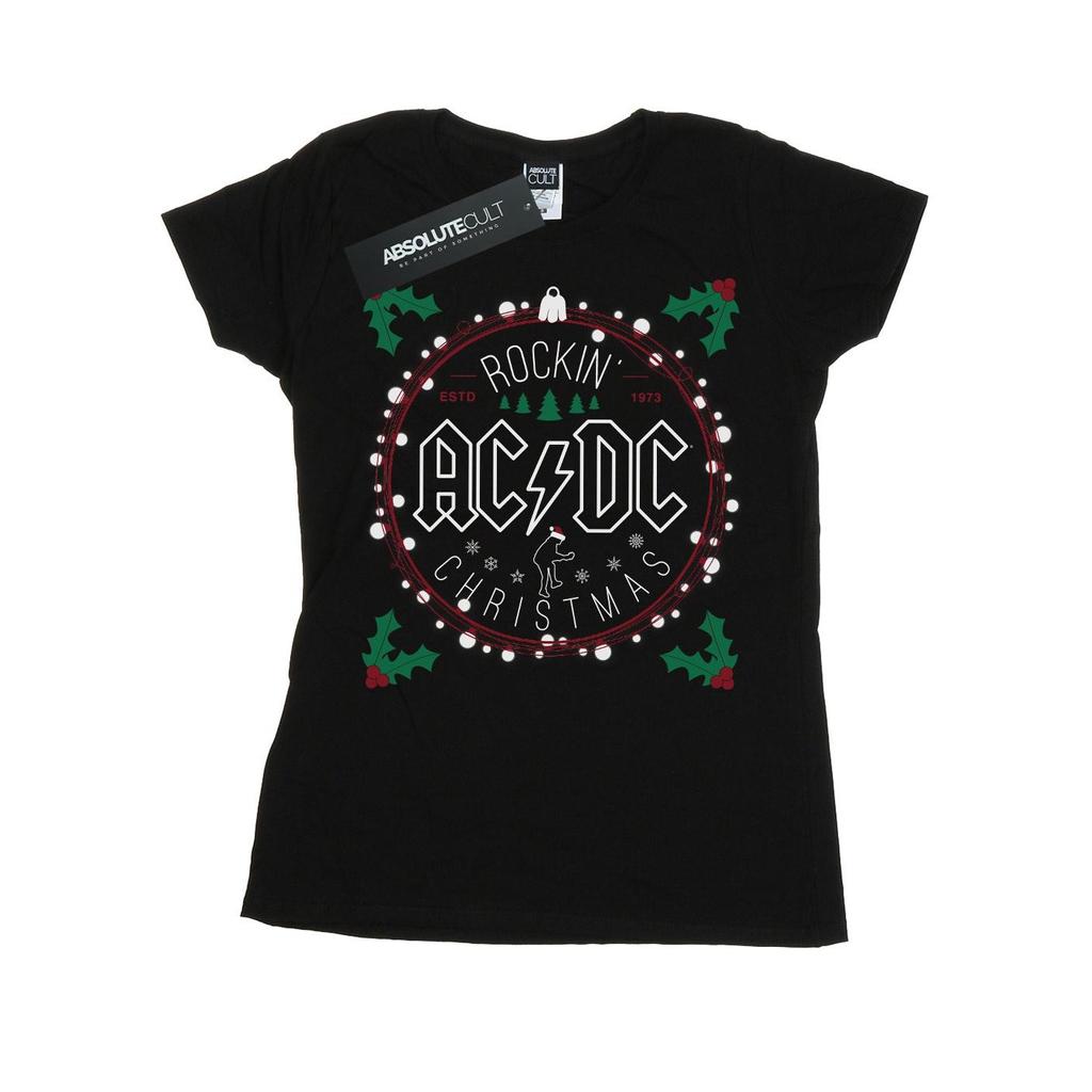 AC/DC Womens/Ladies Christmas Circle Cotton T-Shirt