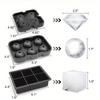 Large Ice Cube Trays Silicone Ice Cube Molds for Freezer with Lid Reusable Whiskey Ice Mold Ball Diamond Ice Mold