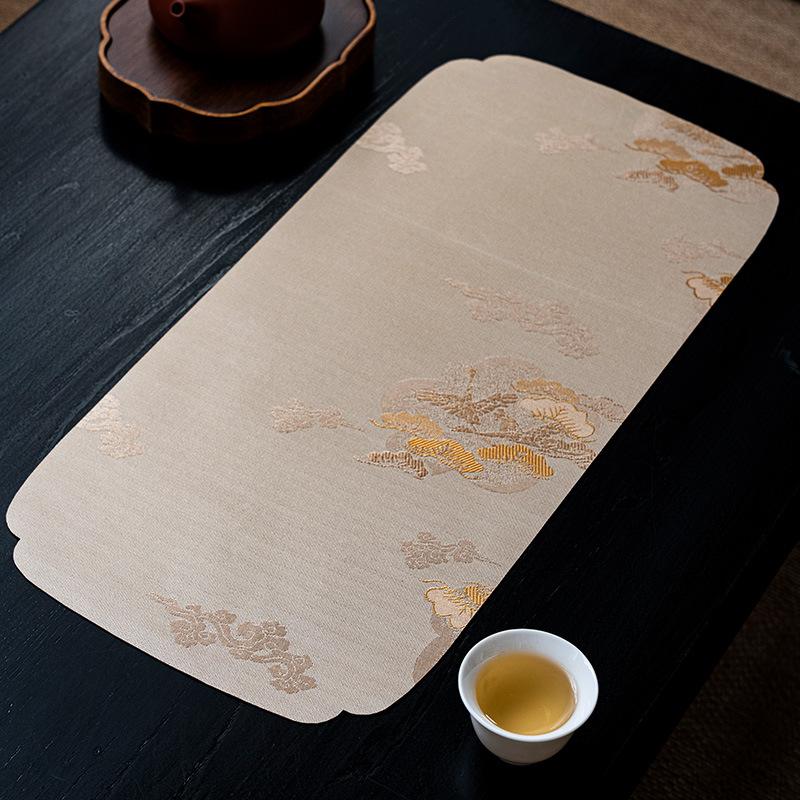 Zen Tea Tablecloth Tea Table Flag Waterproof Table Mat Japanese Small Tea Seats Accessories Teacup Mat Tea Ceremony Utensils