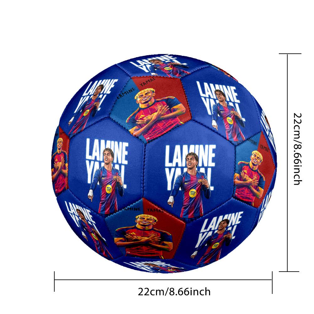 Lamine Yamal's Barcelona Player Lamine Yamal Size 5 Football Machine-Stitched Indoor/Outdoor Training and Matches Unique Gift for Soccer Lovers