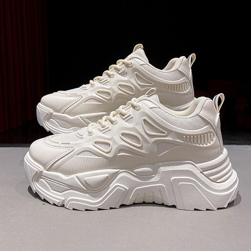 2025 весна и осень новые дышащие кроссовки для пап детские корейская версия черные спортивные и повседневные туфли женские на платформе для бега женские туфли