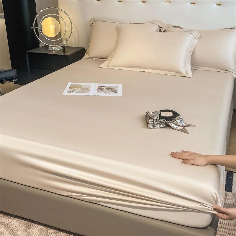 Набор из 3 шт., 100% бамбуковый чехол для матраса, наматрасник с наволочкой, охлаждающая простыня, 1000 нитей, противоскользящая простыня