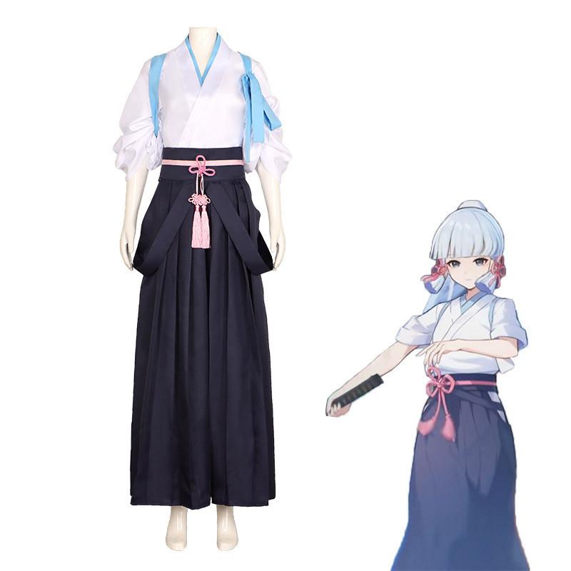 Genshin Impact Kamisato Ayaka Cosplay Suit With Polyester Material For Anime And Game Fans
