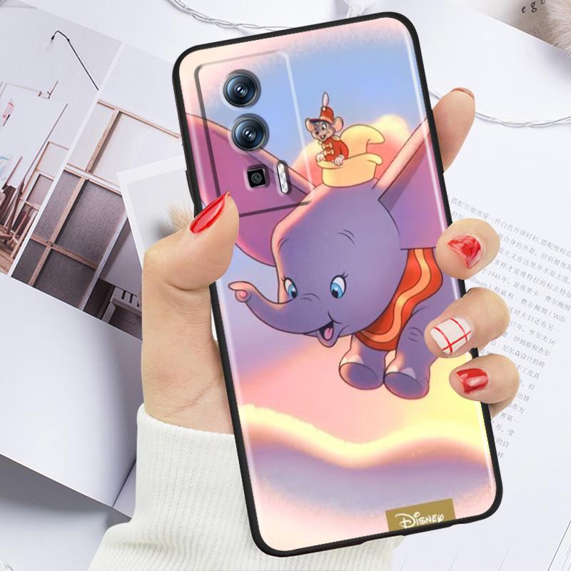 Cute Dumbo Cartoon For Xiaomi Redmi 9A 9C 9AT 10C 9 9T 10 12C 13C 8 12 K60 A1 K50 K40 5G Black Back Phone Case