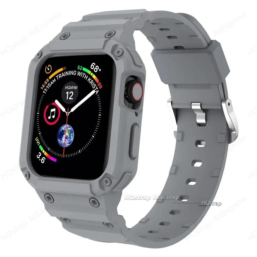 Чехол для ремешка Apple Watch 44 мм 45 мм 49 мм 42 мм 40/38 Ремешок для часов Iwatch 7 8 6 5 4 SE Защитная крышка из ТПУ Силиконовый браслет