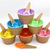 Kids Child Cartoon Cone Ice Cream Bowl Spoon Dessertware