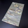 Used H-644 Fukuro obi Pure silk Six pieces Gold thread Silver thread Foil Oshidori Crane Butterfly Chrysanthemum Peony Flower pattern
