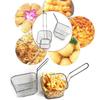 Мини-корзина для фритюра для идеально хрустящей картошки фри, жареной курицы. Прочная, легко моется.