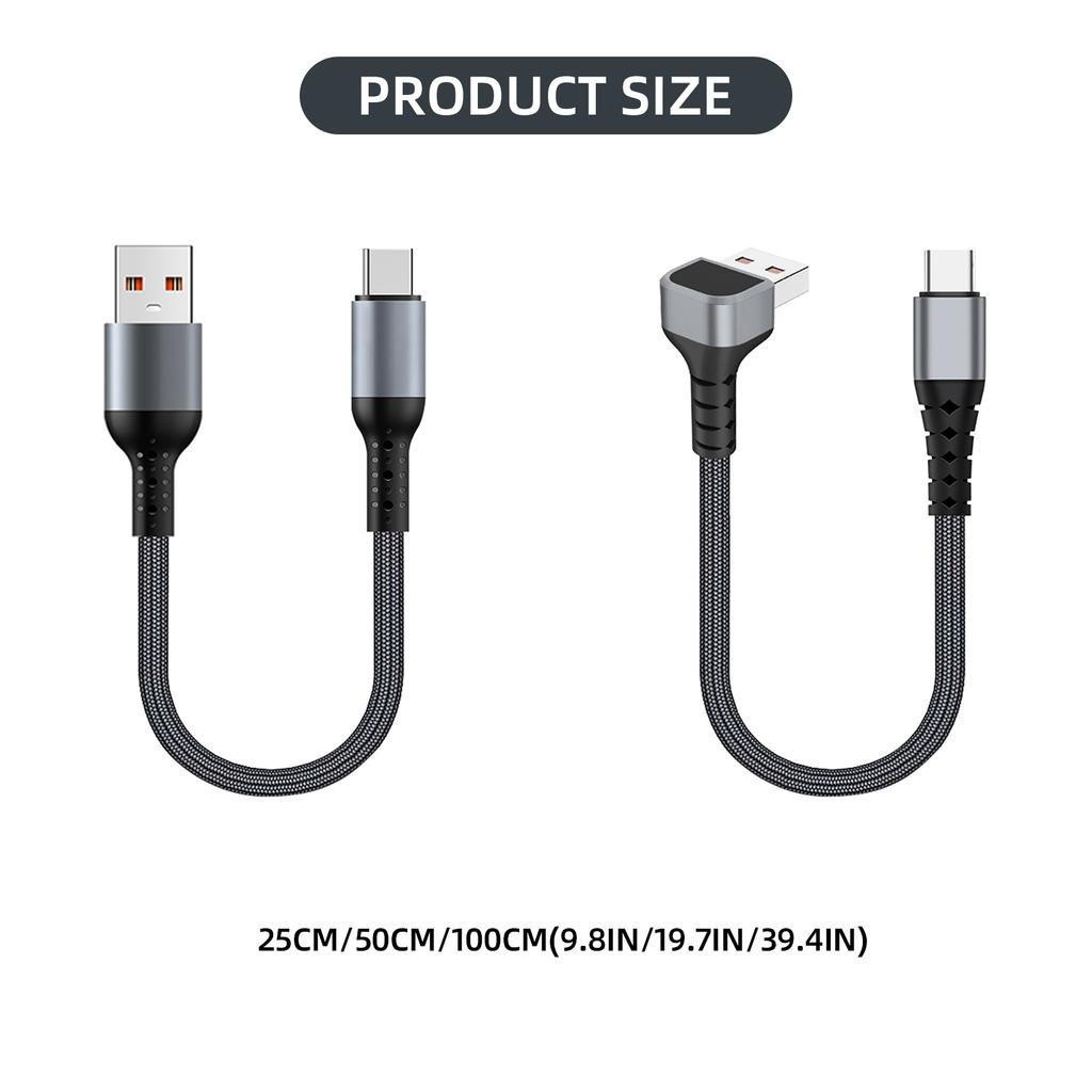 Нейлоновый оплетенный кабель для быстрой зарядки USB-Type C с быстрой передачей данных 100 Вт для игровых устройств