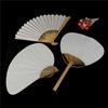 Practical Three Type Fan With Bamboo Handle Blank Paper Fan