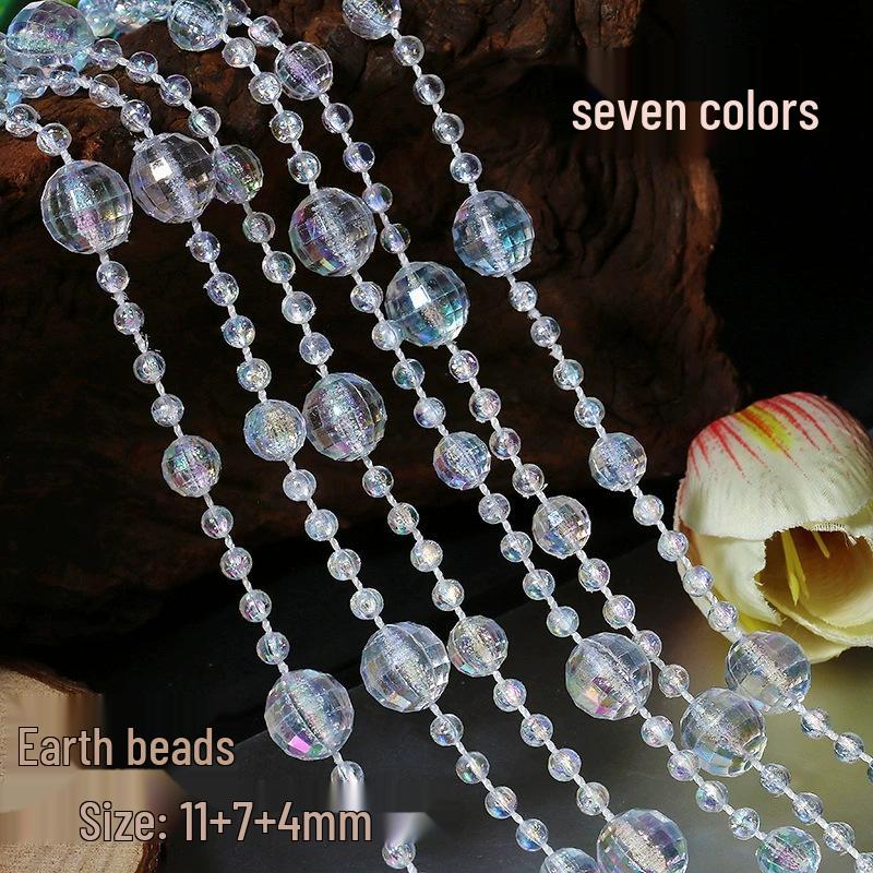 Earth Toned Acrylic Bead String: 8+4mm Beads for Wedding, Christmas Tree Decor & DIY Jewelry
