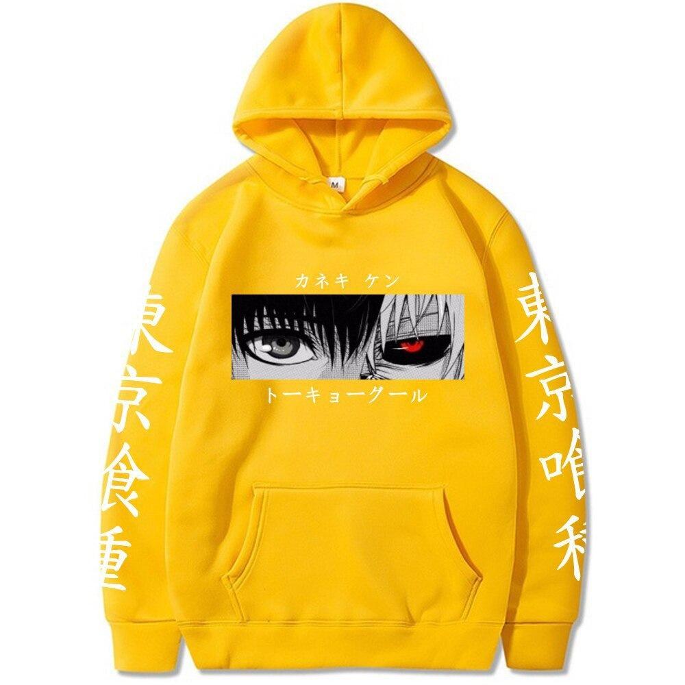 Ghost Graphic Cartoon Japanese Anime Print Pattern Hooded Sweater Male Hoodie Casual Hip-Hop Top