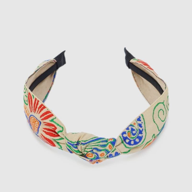 LALA Импортная этническая повязка для волос - Слоновая кость/JaC