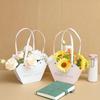10-20PCS Valentine Flower Tote Bag Heart Design Waterproof Carrying Case Style Bouquet Ins Fashion Gift Packaging