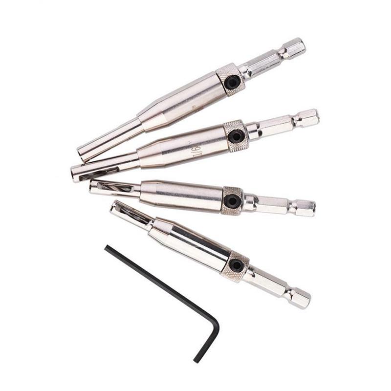 Премиум Качество 4x Шестигранный Хвостовик Самоцентрирующееся Петля Двери Окна Спиральное Сверло по Дереву Пробойник Отверстий с Латунным Корпусом