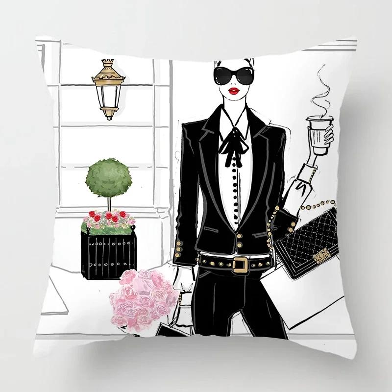 Скандинавская мода Наволочка для подушки Дамская Домашнее украшение Гостиная Диван Наволочка Наволочка Украшение для кровати Набор подушек