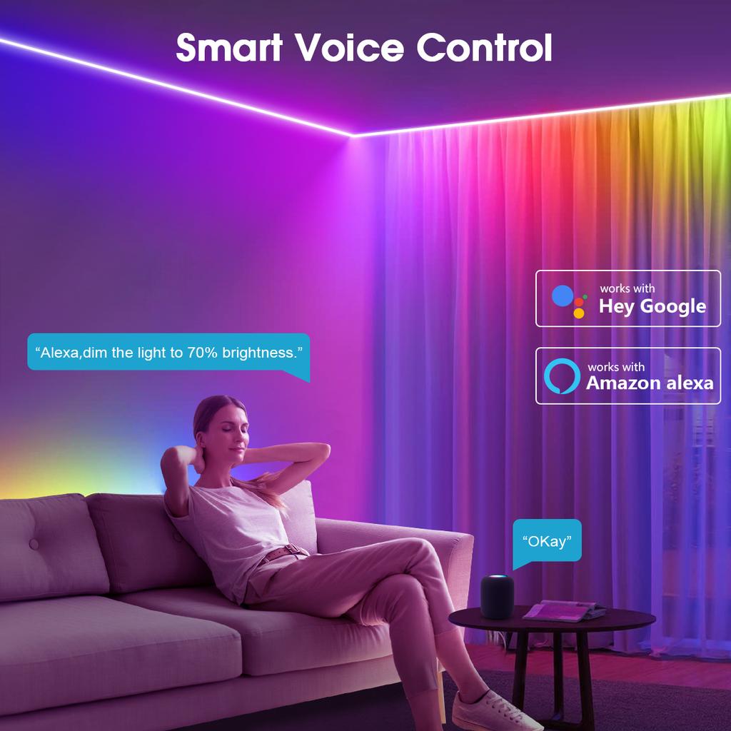 WS2811 WiFi RGBIC COB Неоновая светодиодная лента Работа с Tuya Smart Life Адресная IC RGB Полноцветная лента мечты Декор комнаты Лампа Alexa Google Home