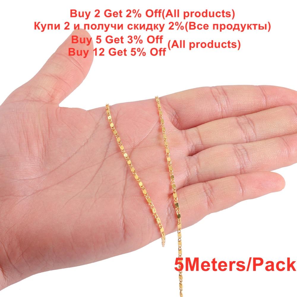 5 м/лот 1,6 мм металлические медные серьги ножной браслет Neackalce цепочки аксессуары для браслета DIY ювелирные изделия товары для рукоделия