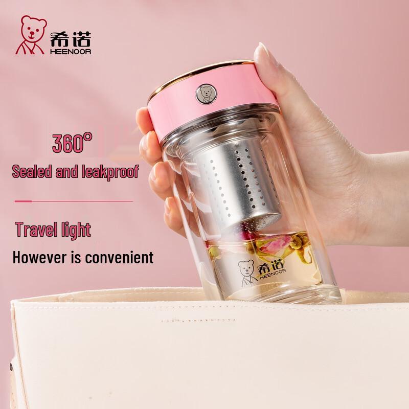 Heenoor Antibacterial Double Wall Glass Tea Cup