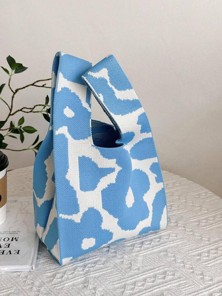 Вязаная сумка-ведро из пряжи, многофункциональная сумка на запястье, плетеная сумка, мультяшная ручная повседневная сумка. zwq