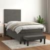 3137708 vidaXL Divan Bed with Mattress Dark Grey 100x200 Cm