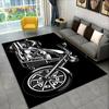 Ретро винтажный мотоциклетный ковер с черепом, ковер для гостиной, спальни, дивана, коврик для кухни, декор, детский нескользящий напольный коврик