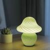 Mushroom LED Table Lamp American Medieval Mushroom Lamp Vintage Striped Glass Table Lamp Retro Bedside Bedroom Atmosphere Light