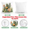 4 Pcs Desert Cactus Single-Sided Printed Pillowcase Cushion Cover,Suitable For Living Room,Bedroom,Car Decoration