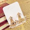 1 Pair Women Earrings Attractive Jewelry Gift Mini Women Rhinestone Ear Studs for Wedding