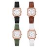 Women Quartz Watch Square Dial Faux Leather Strap Ladies Casual Business Formal Dress Wristwatch Fashion Jewelry Accessory Birthday Gift
