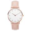 Simple Elegant Watch for Women  Pink White Leather Watchband Dress Lady Wrist Watches Casual Female Clock  Montre Femme