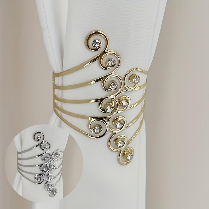 2 шт. элегантные подхваты для штор из сплава со стразами, простая установка, для спальни, ванной комнаты, гостиной, офиса, классический роскошный домашний декор