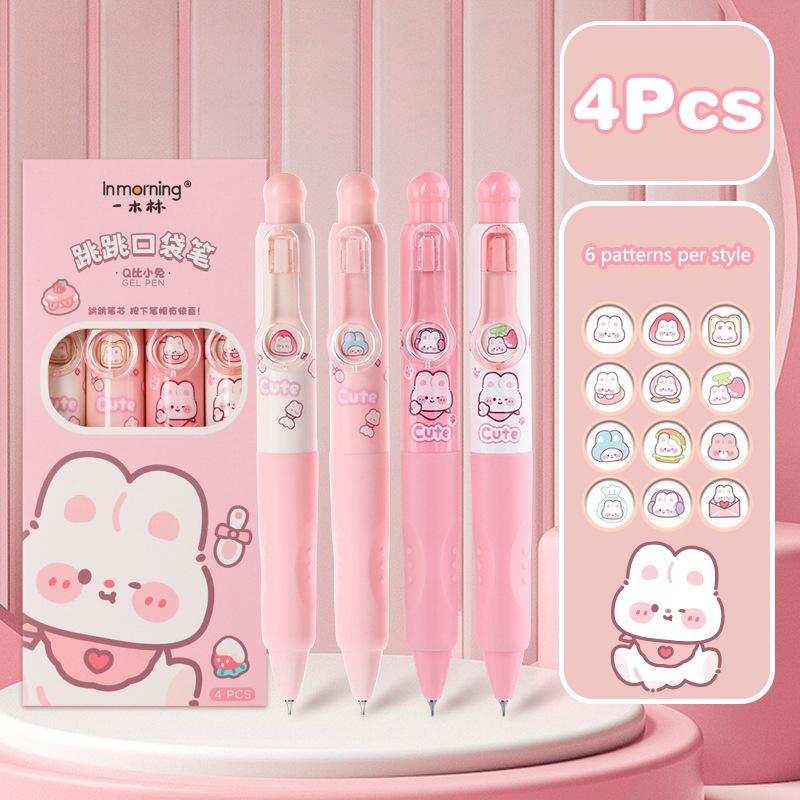 1/4 шт. кавайная детская гелевая ручка милый мультяшный капибара нажатие нейтральные ручки модная шариковая ручка студенческие канцелярские принадлежности подарки