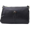 Women's Bag with Metal Decoration In the Middle Made of Genuine Leather Vintage 22607 Black