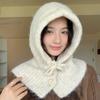 Женский зимний шарф с капюшоном и защитой для ушей - Эластичный с регулируемым капюшоном на шнурке, Легкая теплая зимняя шапка и манишка