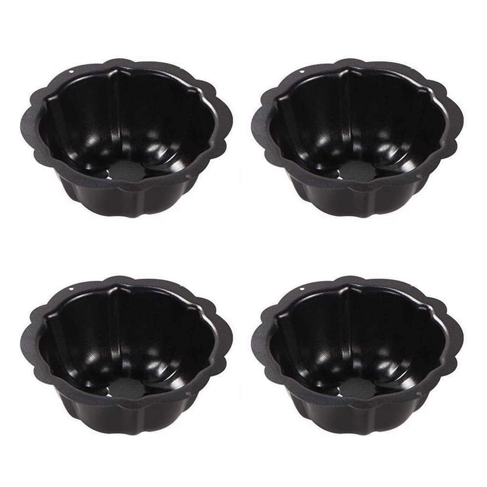 4 Pcs Nonstick Fluted Cake Mold 4 Inch Muffin Cups Easy to Clean Oven Baking Mold  Cupcake