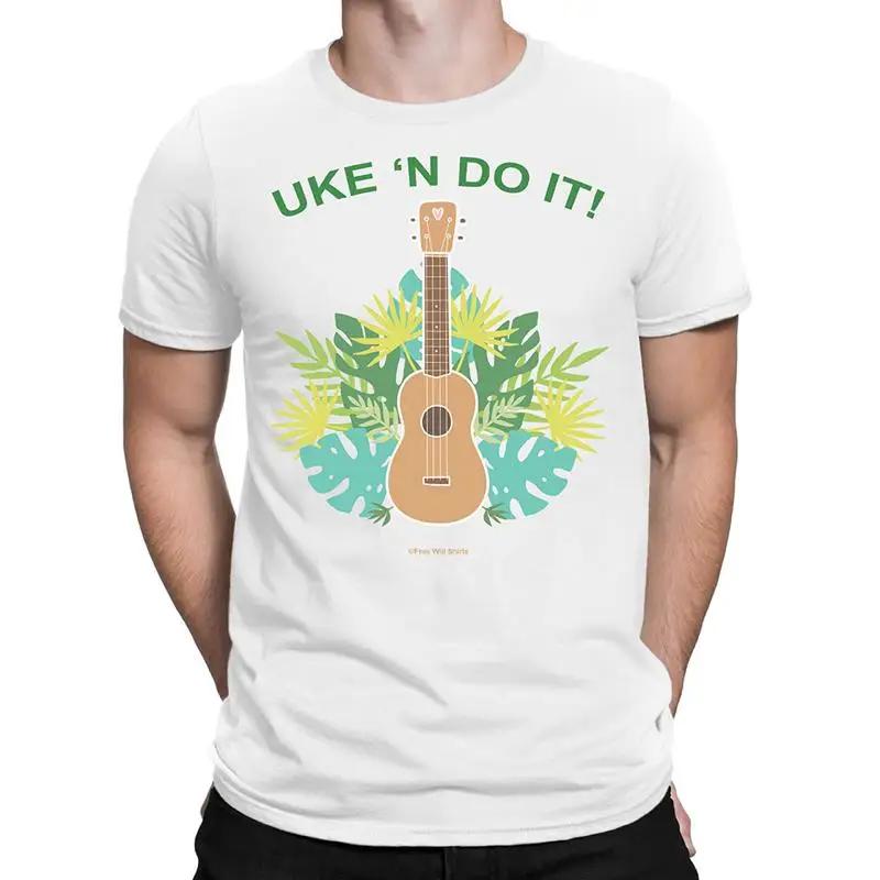 Unisexs Quality Cotton T Shirt Uke N Do It Ukulele Guitar Instruunisext Novelty Music