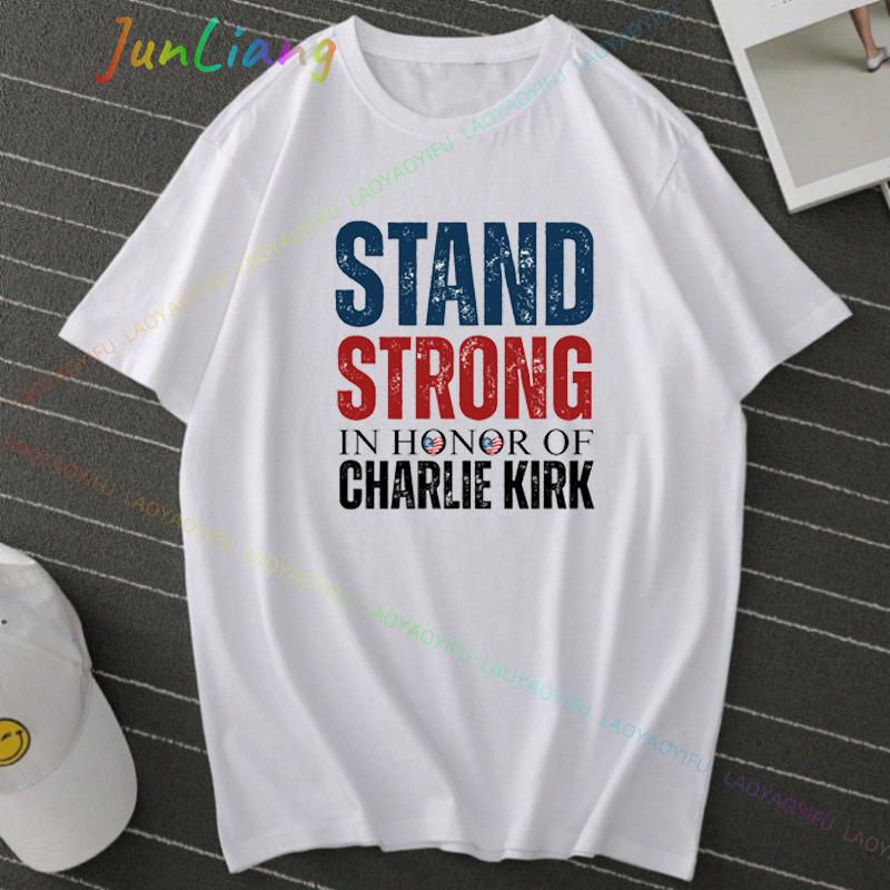 Freedom Charlie Kirk Tshirt Loose Casual FemaleMale Tshirts Unisex Streetwear Protest American Fashion Unisex T Shirts