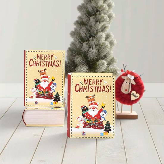 5 шт., рождественская коробка для конфет, креативная коробка для конфет в форме книги, многоразовая коробка для вечеринок, подарочная упаковка, украшение для рождественской вечеринки
