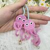 1 шт. Милый осьминог, подвеска для автомобиля, ручная работа, 2 розовых осьминога, подвеска с бриллиантом и жемчугом, брелок для сумки, украшение для подвешивания на зеркало заднего вида автомобиля