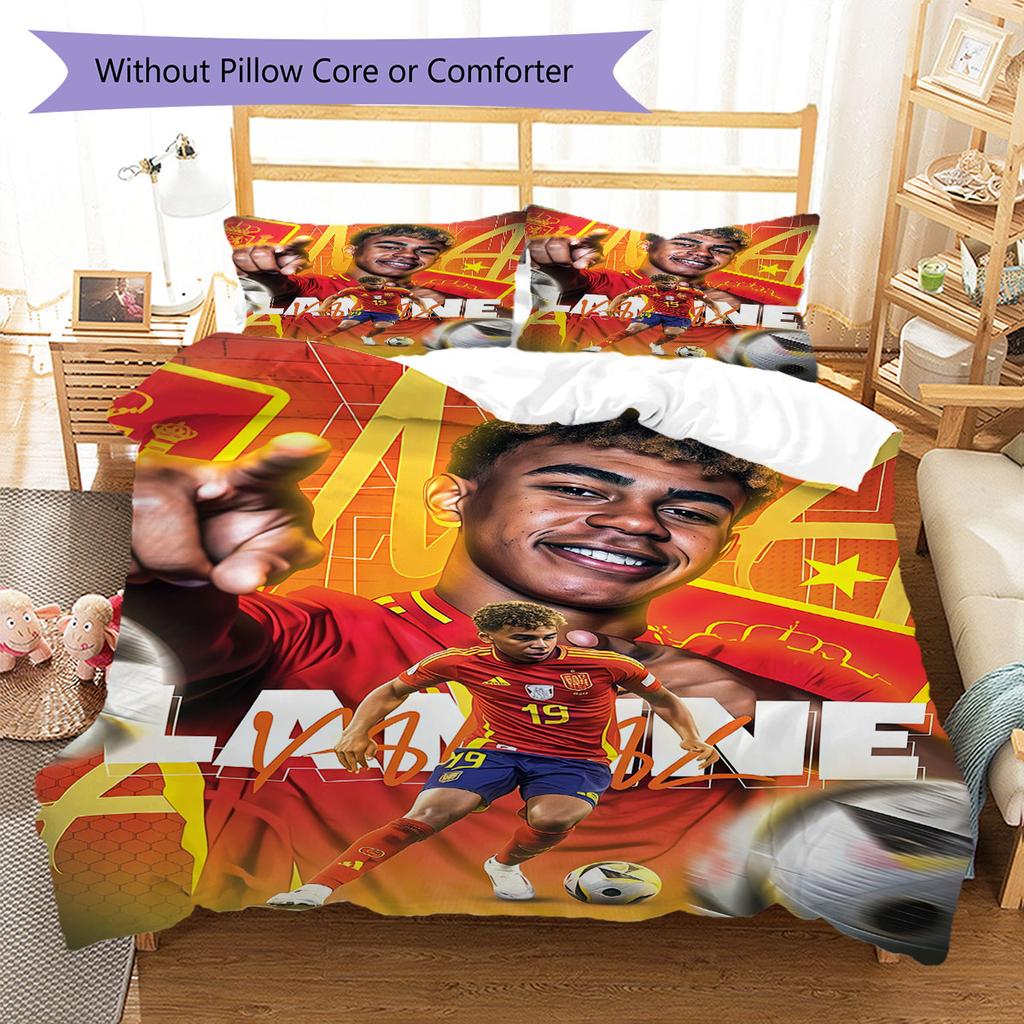 Lamine Yamal Force Bedding Quilt Set Quilt Cover Pillowcase Home Decoration Birthday Gift (1 * duvet cover + 2 * pillowcase, without core)