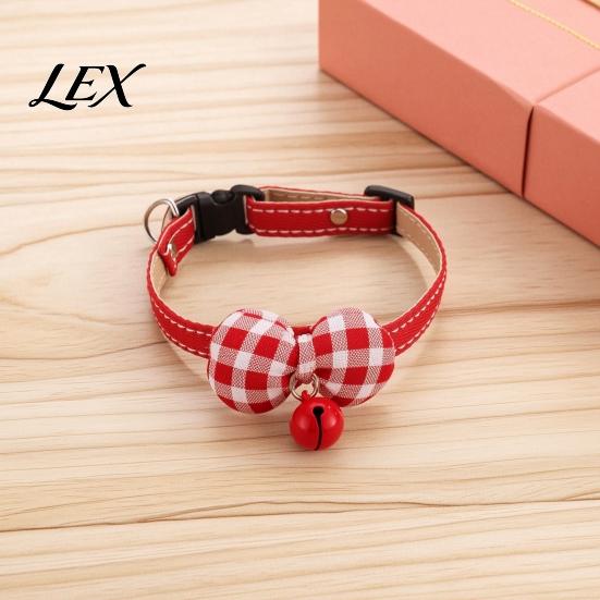 Colorful Cat Collars for Holidays Bow Collar, Adjustable Collar with Plaid Tie And Durable Pet Cats Bell, Stylish Kittens Puppies Daily Wear