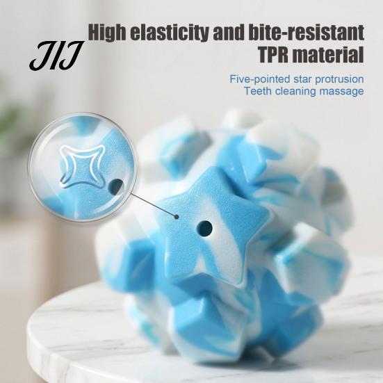 Soft TPR Toys for Pet Teeth Massage Squeaky Dog Balls, Durable Interactive Toy, Cleaning Chew Aggressive Chewers Star Texture Toy Small Medium