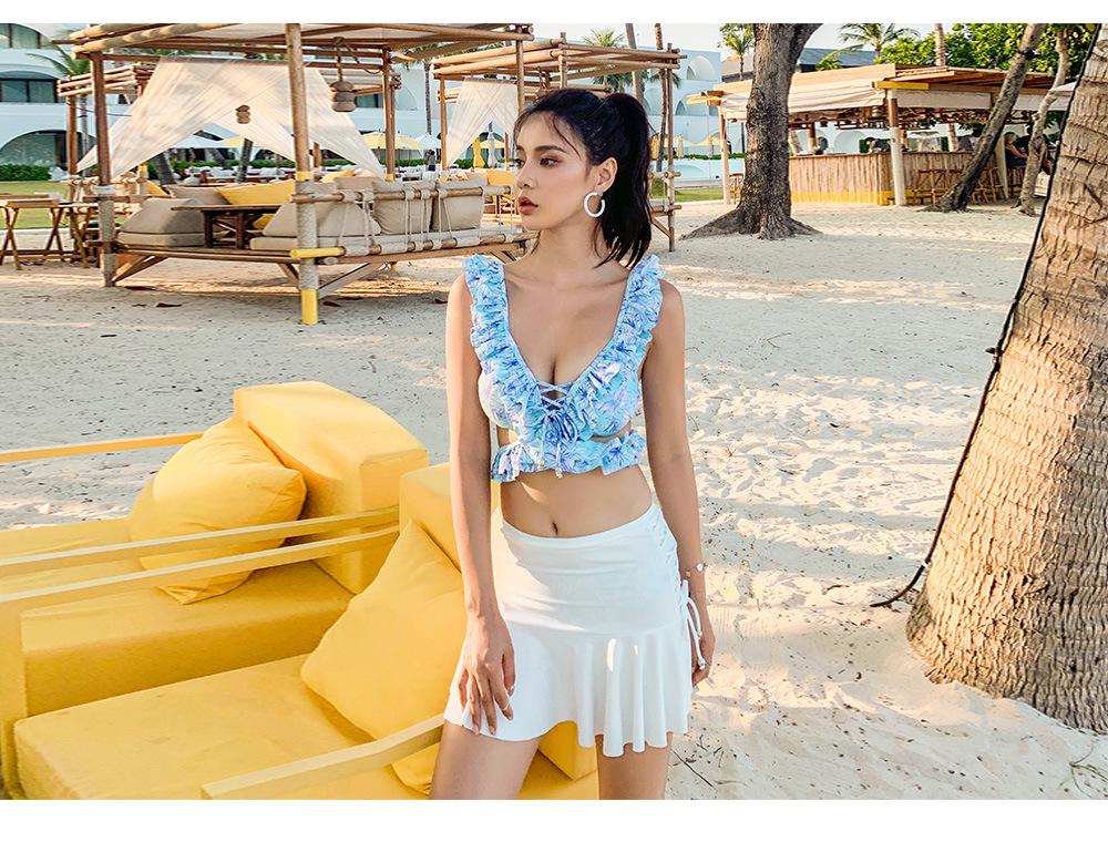 Экспортный японский милый раздельный купальник-тройка